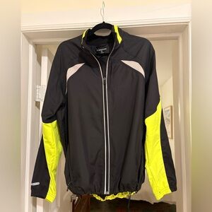Brooks Black & Neon Yellow Men’s Nightlife Windbreaker Jacket
